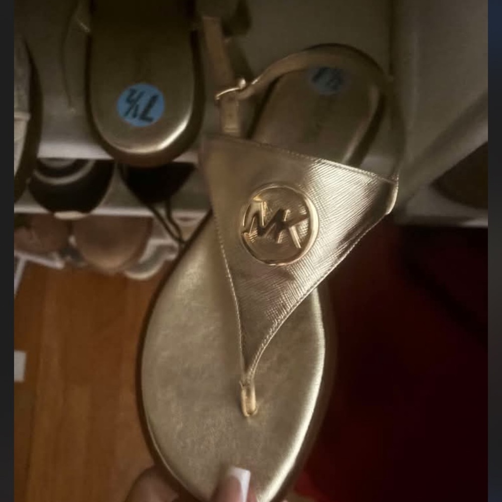 Michael Kors Gold Logo Sandals